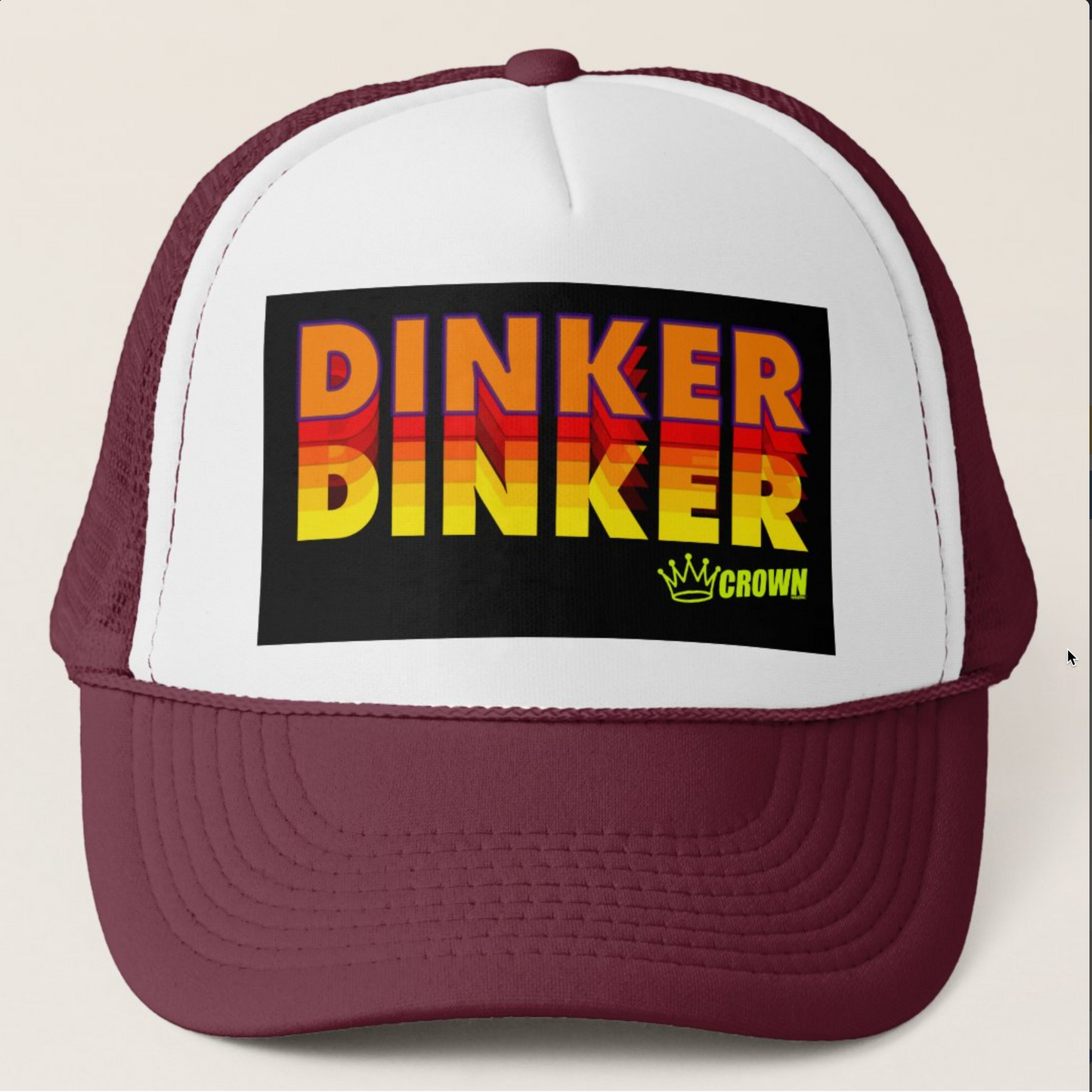 CROWN PICKLEBALL - Dinker Hat (Maroon/White)