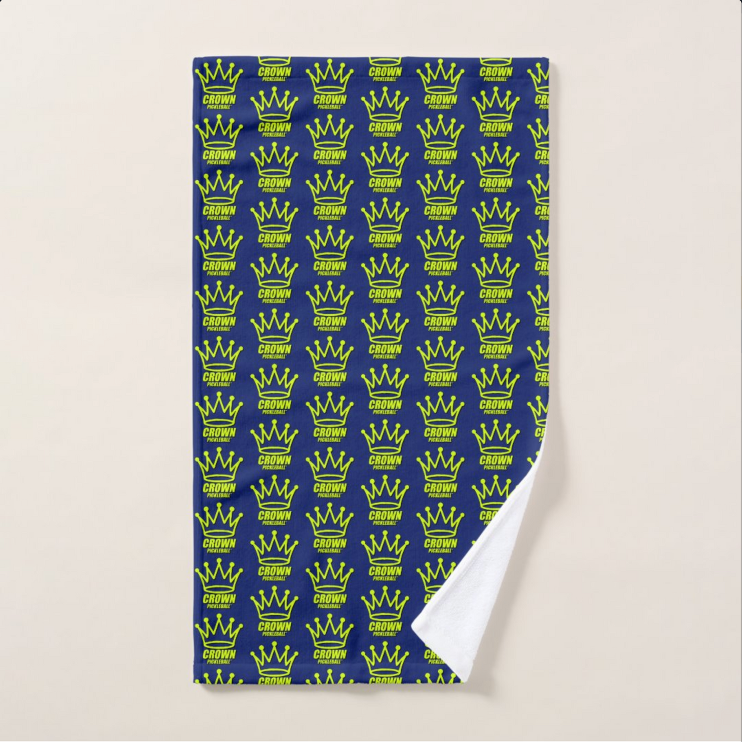 CROWN PICKLEBALL - Exercise Towel - Logo Pattern (Navy/Lime)