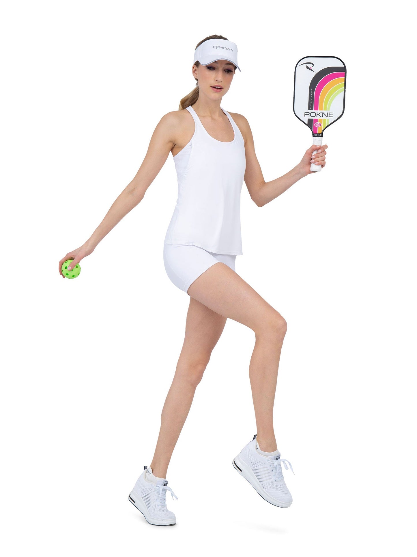 Aubrey Double Layer Athleisure Tank - White x CROWN PICKLEBALL