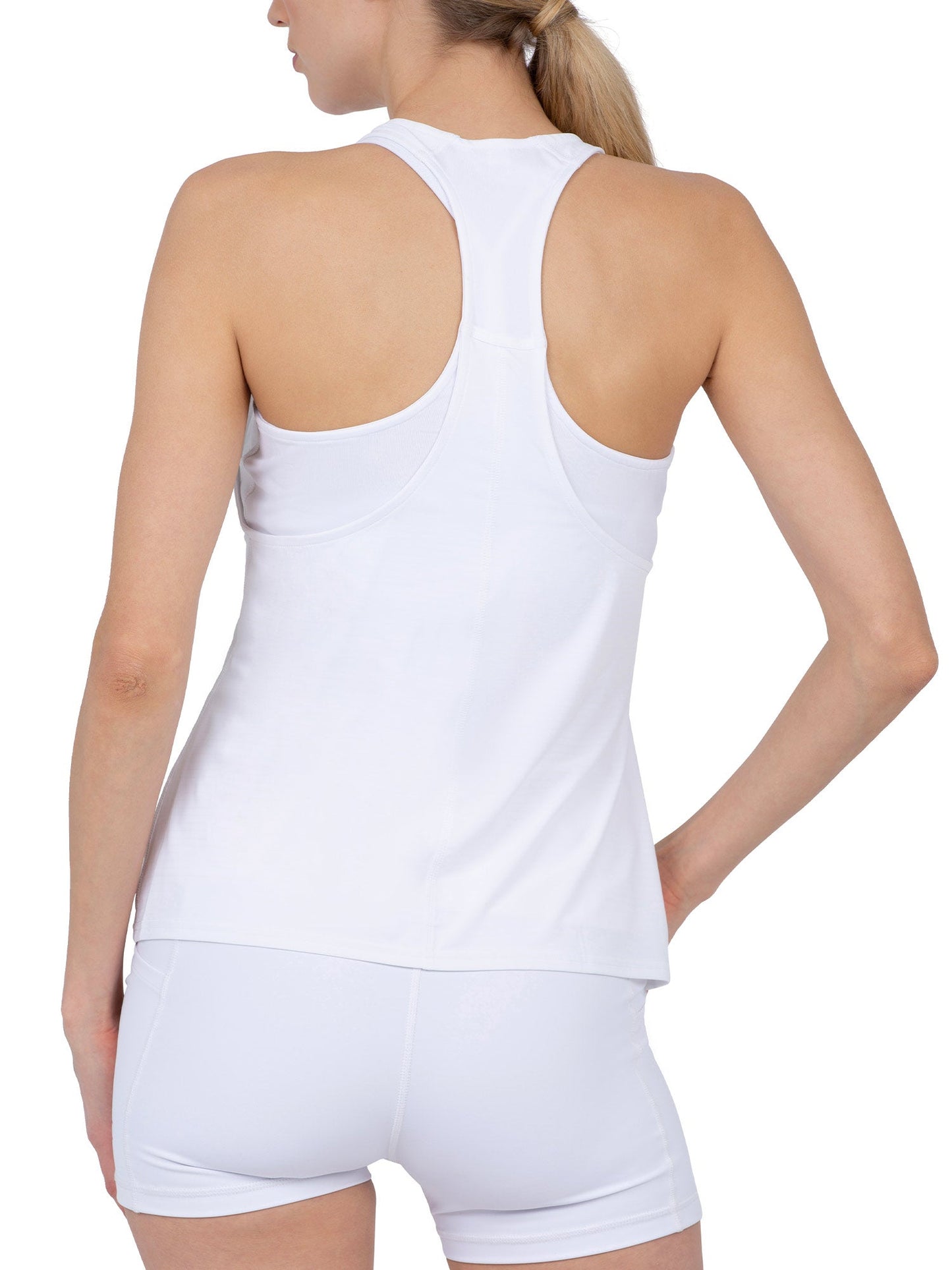 Aubrey Double Layer Athleisure Tank - White x CROWN PICKLEBALL