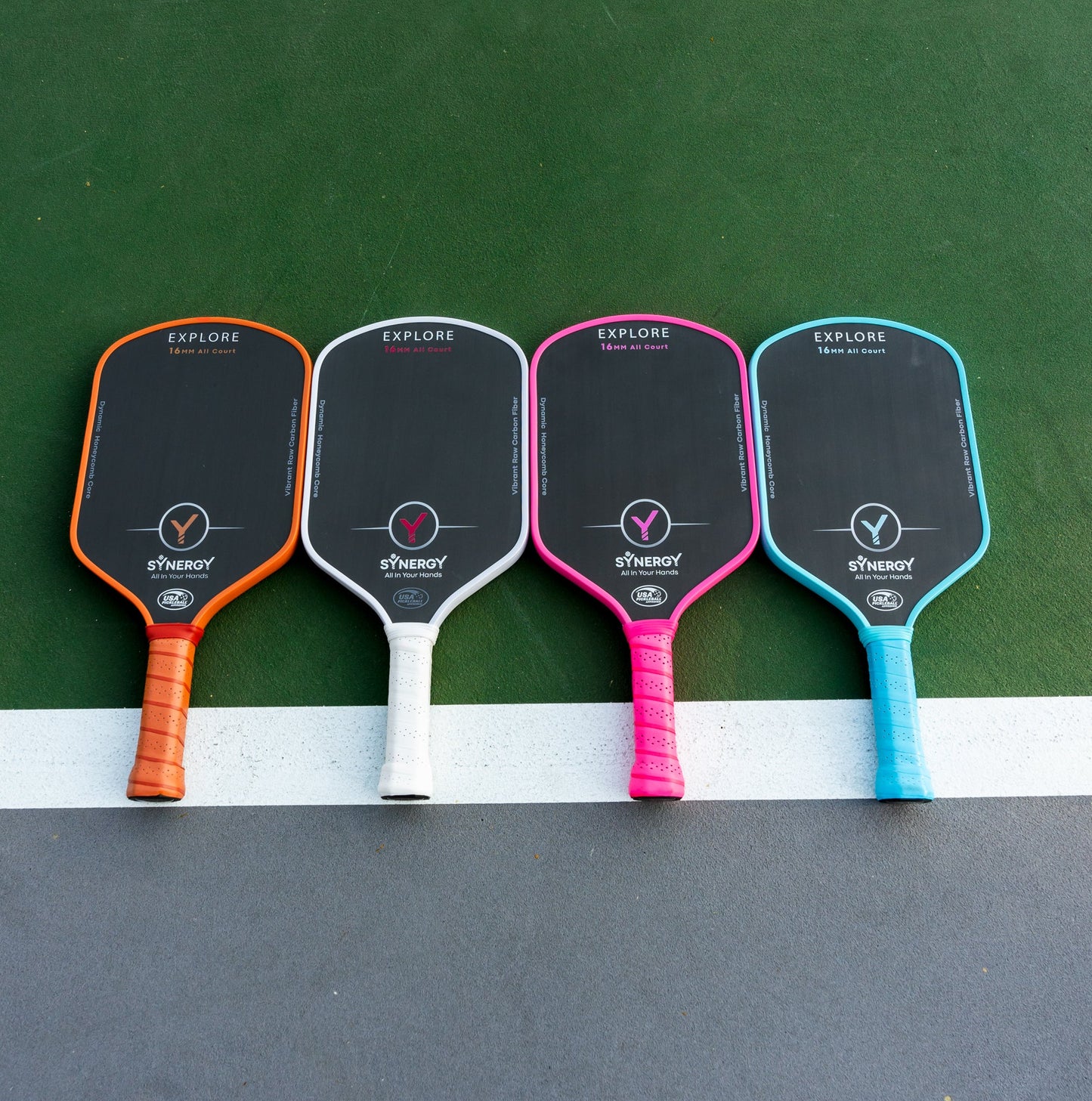 SYNERGY EXPLORE 16mm All Court Paddle Premium Set <> CROWN PICKLEBALL