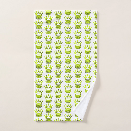CROWN PICKLEBALL - Exercise Towel - Logo Pattern (White/Lime)