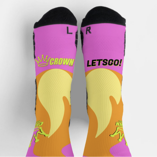 CROWN PICKLEBALL - LETSGO!🔥 Socks (Pink)