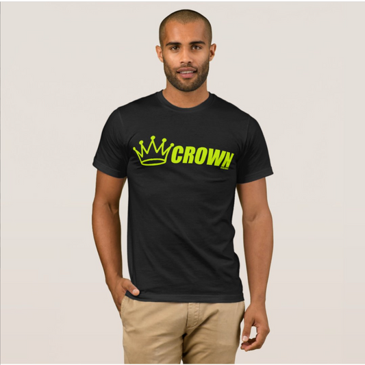 CROWN PICKLEBALL - Men's Horizontal Logo Shirt (Black/Lime)