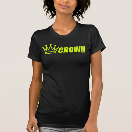 CROWN PICKLEBALL - Women's Horizontal Logo Shirt (Black/Lime)