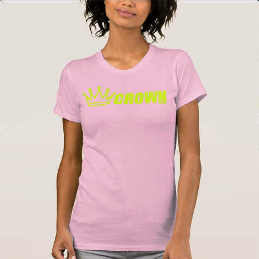 CROWN PICKLEBALL - Women's Horizontal Logo Shirt (Rose/Lime)