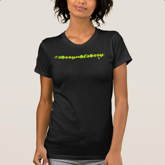CROWN PICKLEBALL - Women's #sorrynotsorry Shirt (Black/Lime)