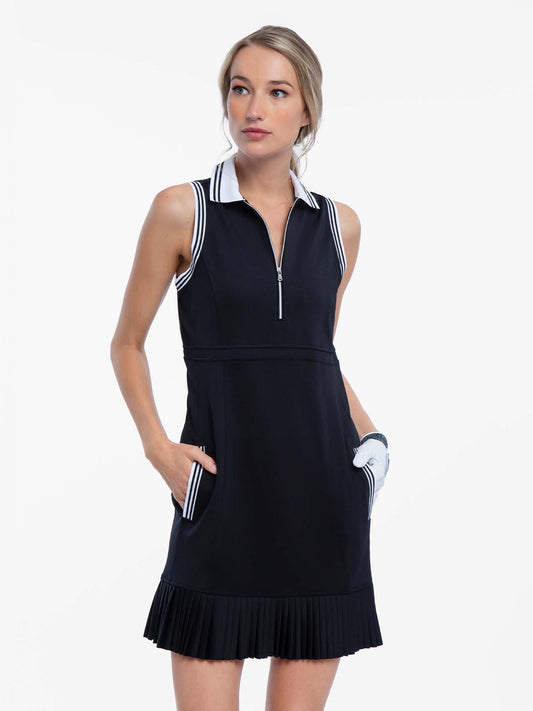 Aubrey Golf Dress - Black/White x CROWN PICKLEBALL