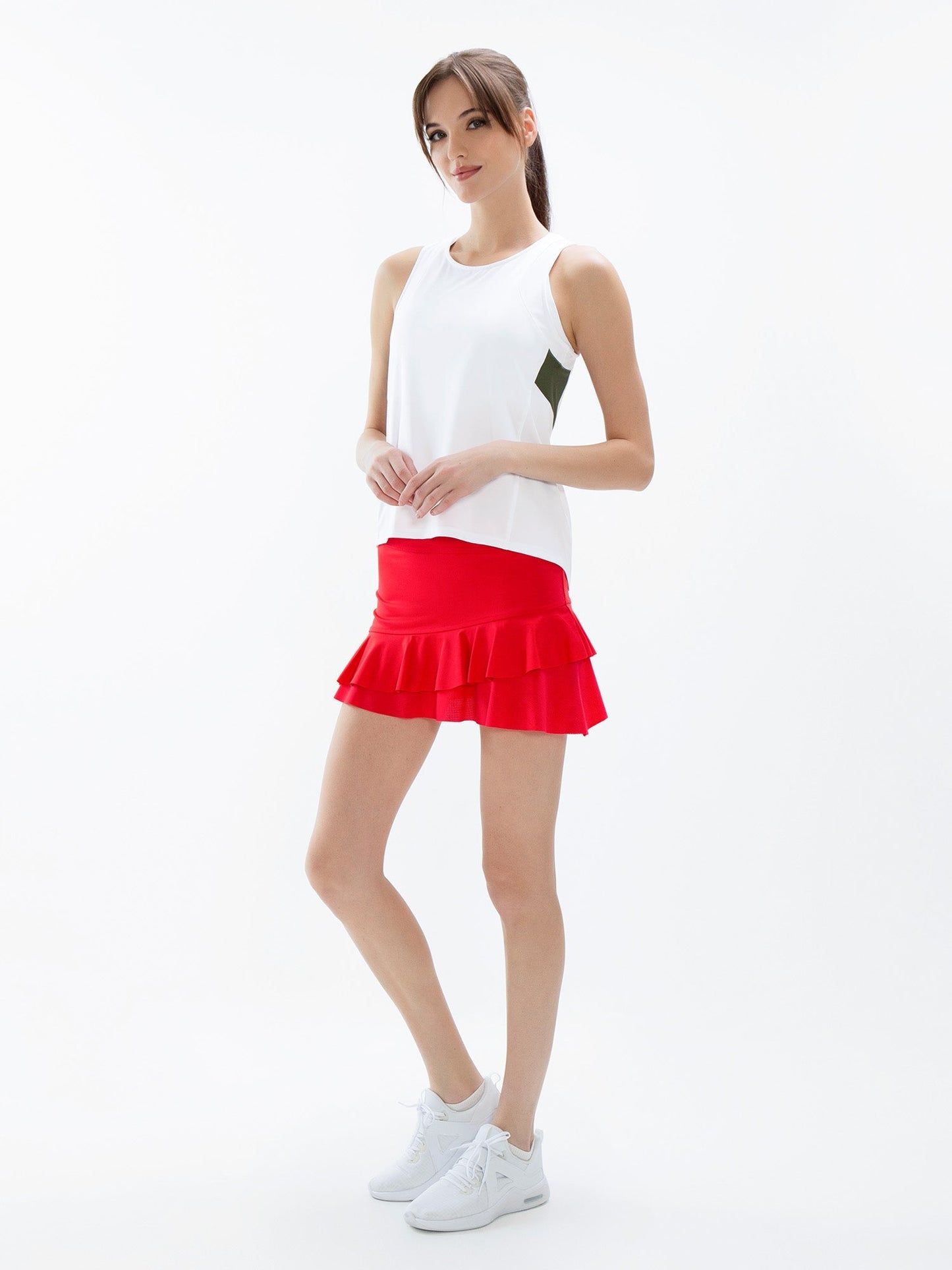 Courtside Charm Tennis Skirt - Poppy x CROWN PICKLEBALL